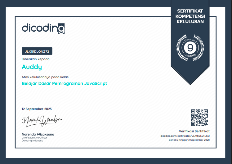Belajar Dasar Pemrograman JavaScript